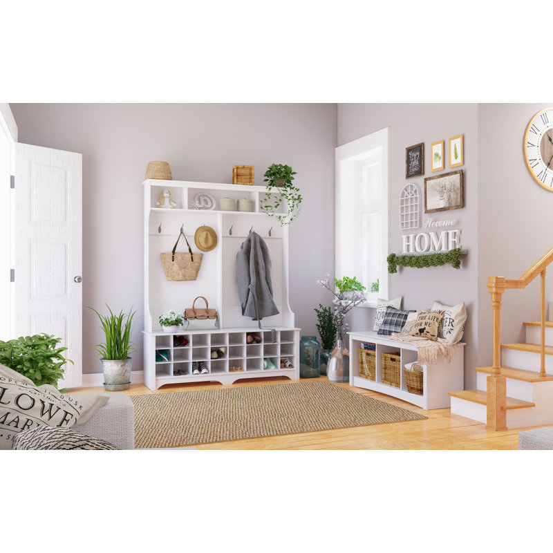 Gracie Oaks Gracie Hall Tree 60'' Wide with Bench & Reviews Wayfair